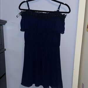 Navy Blue Off-Shoulder Dress